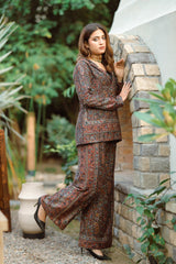 Black Paisley Coat Set