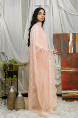 PEACH EMBROIDERED DUPATTA