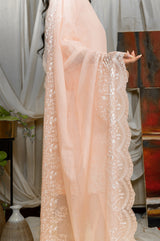 PEACH EMBROIDERED DUPATTA