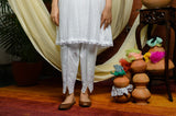 WHITE EMBROIDERED NARROW SALWAR