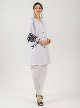 WHITE EMBROIDERED SUIT SET