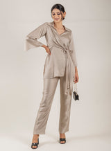 Flowy Beige Co Ord sets western For Women