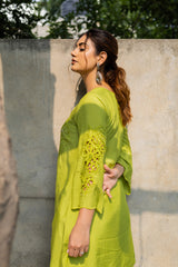 Pear Green Embroidered Set with Dhoti Set