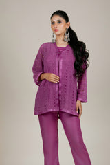 Purple Lacework Co-ord Set for Women In India