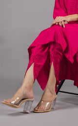 Hot Pink Set with Embroidered Dhoti