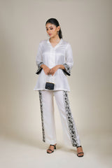 Off-White Embroidered Co-ord Set