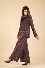 Black Paisley Coat Set