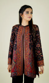 Black Woollen Kaani Cape- Inching India