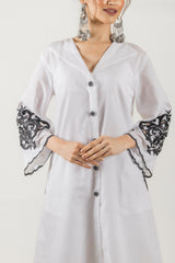 WHITE EMBROIDERED SUIT SET