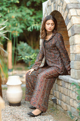 Black Paisley Coat Set