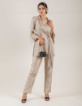 Flowy Beige Co Ord sets western For Women
