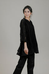 Beautiful Black Cutwork Cape Set For Women