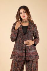 Black Paisley Coat Set