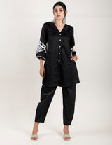 BLACK EMBROIDERED SUIT SET