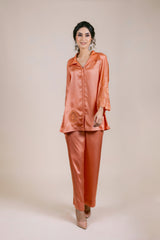 Coral Embroidered Co-ord Set