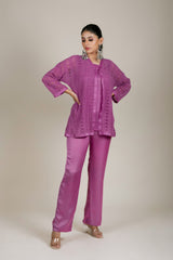 Purple Lacework Co-ord Set for Women In India
