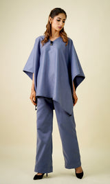 Beautiful Cerulean Blue Kaftan Set -Inching India