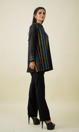 Turq Lurex Woollen Jacket- Inching India