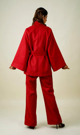 Beautiful TWEED Red Co-Ord Set-Inching India