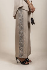 Beige Embroidered Co-ord Set