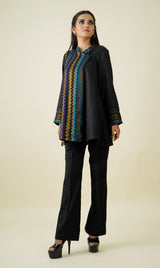 Turq Lurex Woollen Jacket- Inching India