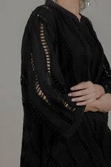 Beautiful Black Cutwork Cape Set For Women
