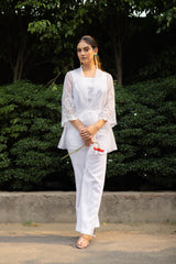 Organza Embroidered Cape Set For Women's