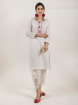 White Suit with Leheriya Dupatta- Inchingindia