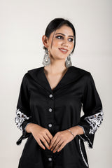 BLACK EMBROIDERED SUIT SET