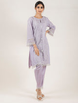 LILAC EMBROIDERED WOMEN'S SUIT SET