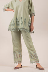 SAGE GREEN CUT WORK SET