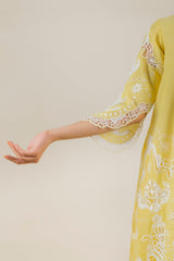 YELLOW CUT WORK KURTA