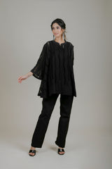 Beautiful Black Cutwork Cape Set For Women