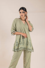 SAGE GREEN CUT WORK SET