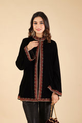 Black Velvet Cape with Embroidered Broders