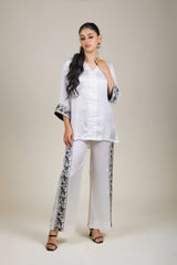 Off-White Embroidered Co-ord Set