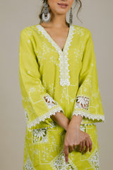 Apple Green Cut Work Suit Set