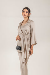 Flowy Beige Co Ord sets western For Women