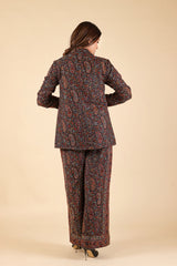 Black Paisley Coat Set