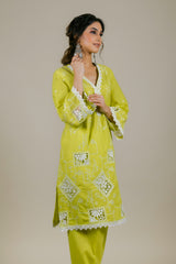 Apple Green Cut Work Suit Set