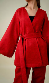 Beautiful TWEED Red Co-Ord Set-Inching India