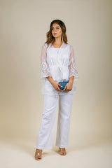 Organza Embroidered Cape Set For Women's