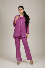 Purple Lacework Co-ord Set for Women In India