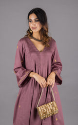 Onion Pink Embroidered Women's Suit Set with Embroidered Dupatta