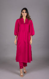 Hot Pink Embordered Women's Suit Set