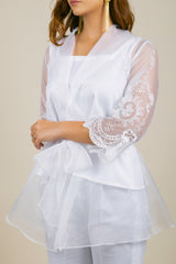 Organza Embroidered Cape Set For Women's