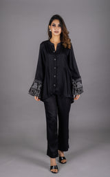 Umang Black Embroidered Co-ord Set- Inchingindia