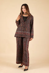 Black Paisley Coat Set