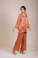 Coral Embroidered Co-ord Set