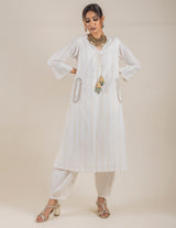 TEXTURED CREAM EMBROIDERED SET